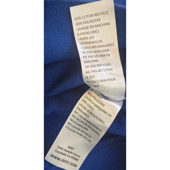 Reef Sweatshirt Medium Blue Crewneck Pullover Graphic Logo Surf Skate Streetwear - Picture 8 of 8